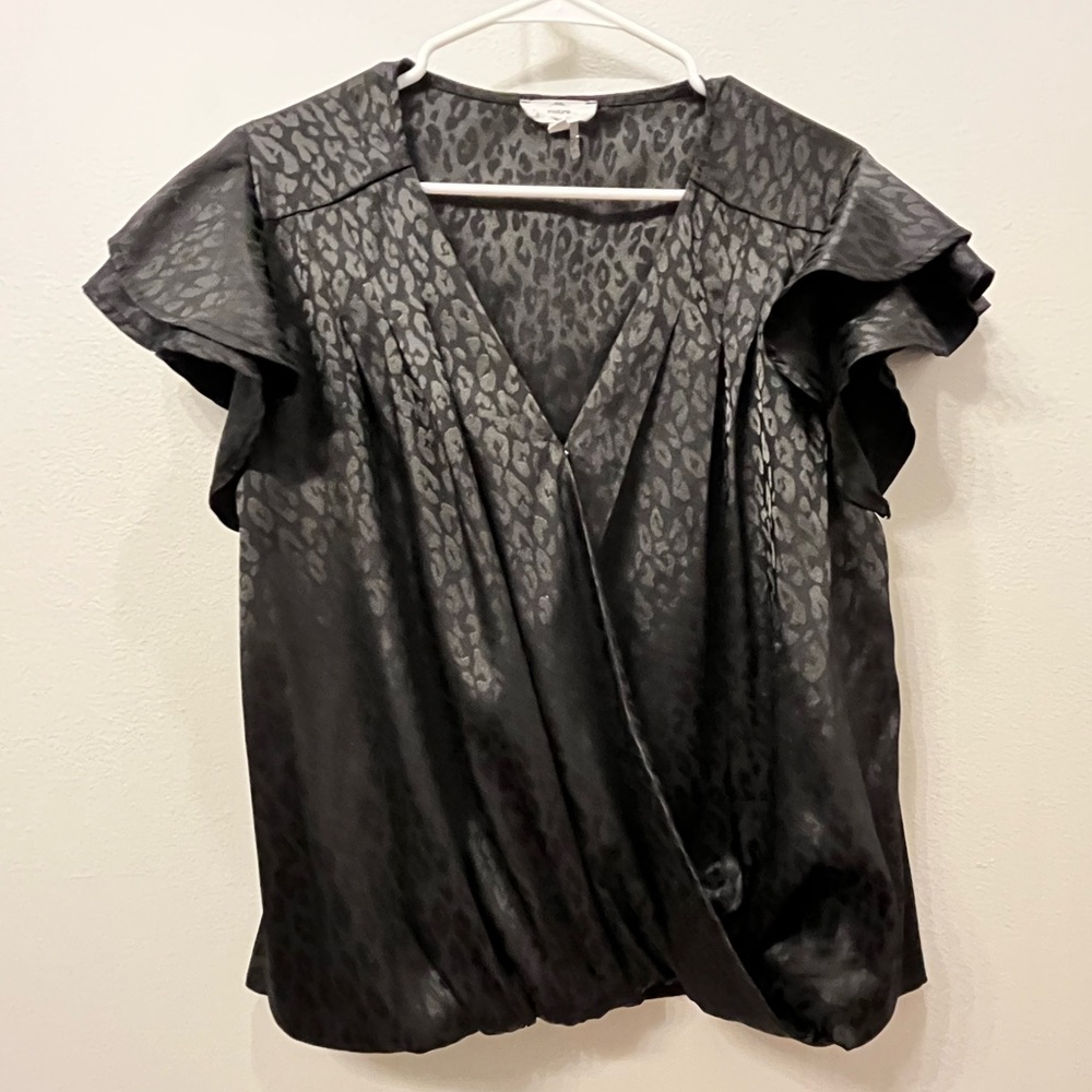 Black Leopard Blouse